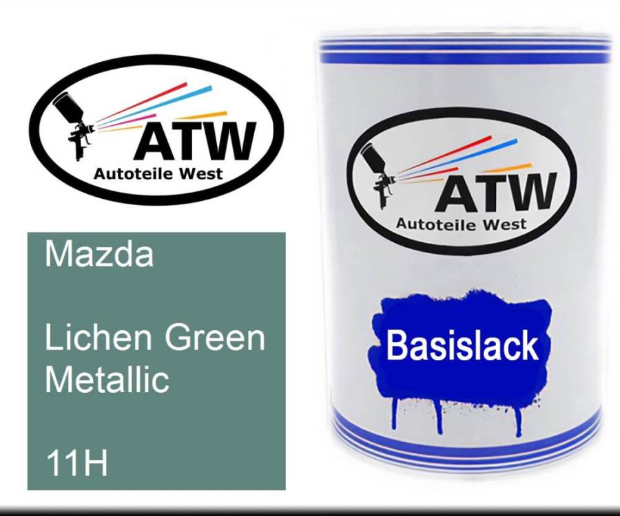 Mazda, Lichen Green Metallic, 11H: 500ml Lackdose, von ATW Autoteile West.